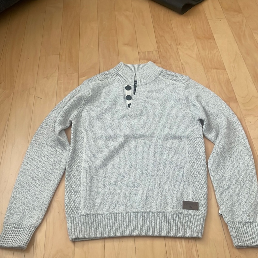 Emerald Isle Knitwear Wool Blend Sweater Quarter Button Pullover Size Small